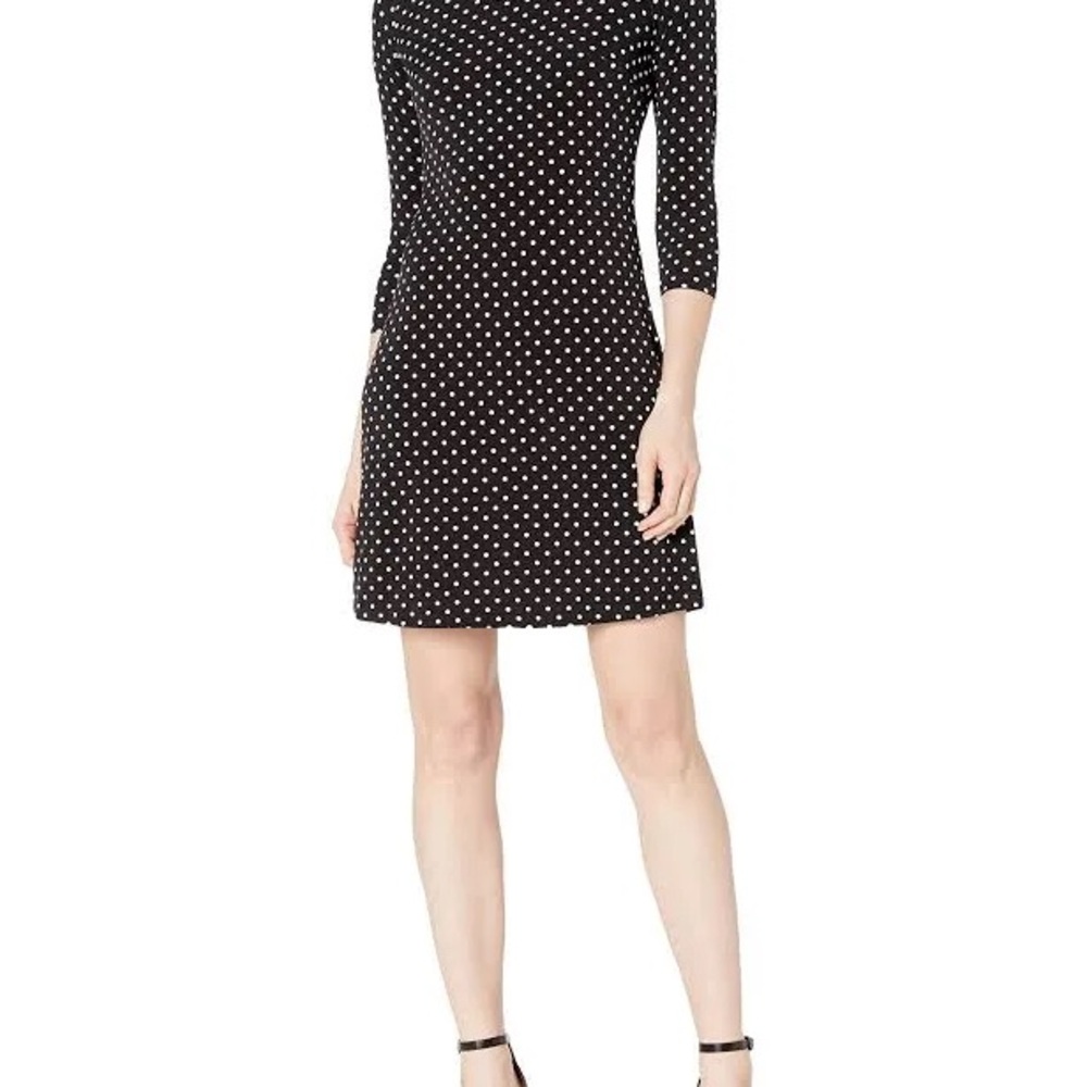 Tommy Hilfiger Black Dress with White Polka Dots - Mini